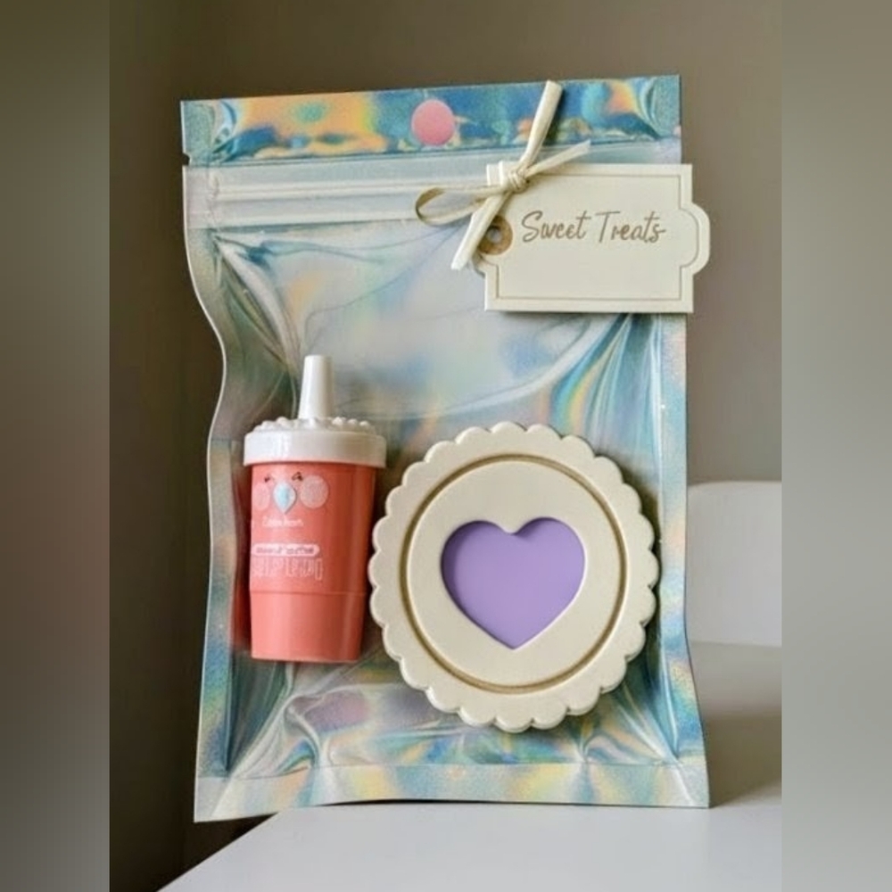 Lip Balm & Gloss Set - Coral and Purple
